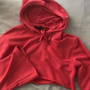 Cropped Hoodie Forever 21 Raw Cut Hem Bell Sleeves